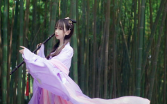 蓝色汉服小姐姐壁纸高清